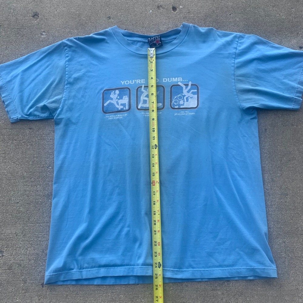 Vintage Top Heavy You're So Dumb Graphic T-Shirt Blue XL Funny Novelty Tee - Picture 6 of 10